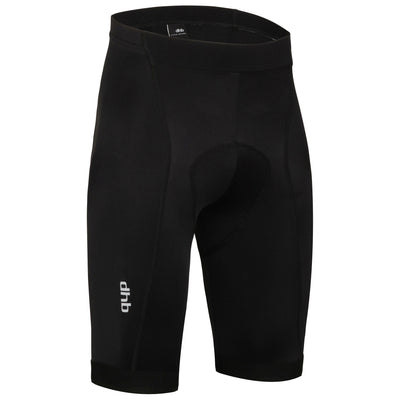 Men’s black padded cycling shorts front view